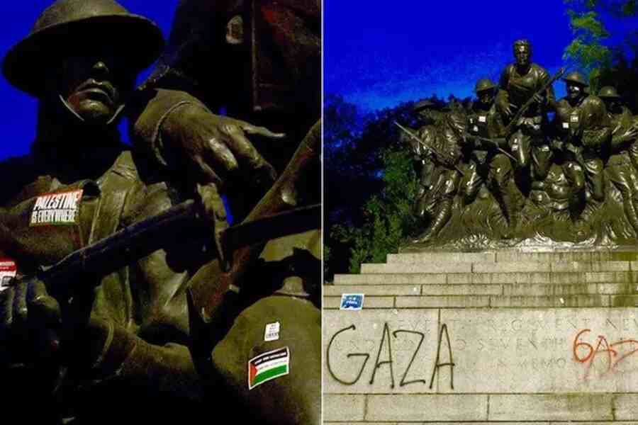 Veterans Group Says NYC Vandals Who Defaced WWI Statue and Burned American Flag Need To 'Learn Their History'