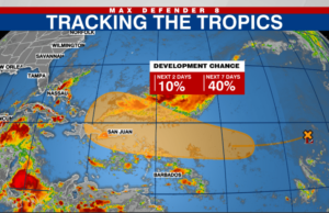 National Hurricane Center Monitoring Disturbance in Atlantic with Potential Development