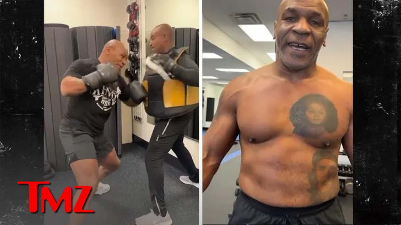 Mike Tyson training for the upcoming fight